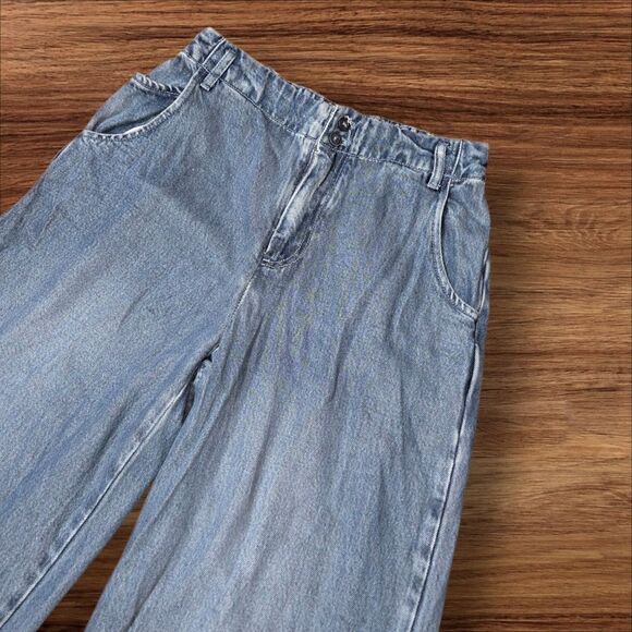 Young Fabulous And Broke Flowy Wide Leg Blue Denim Jeans - Picture 2 of 6